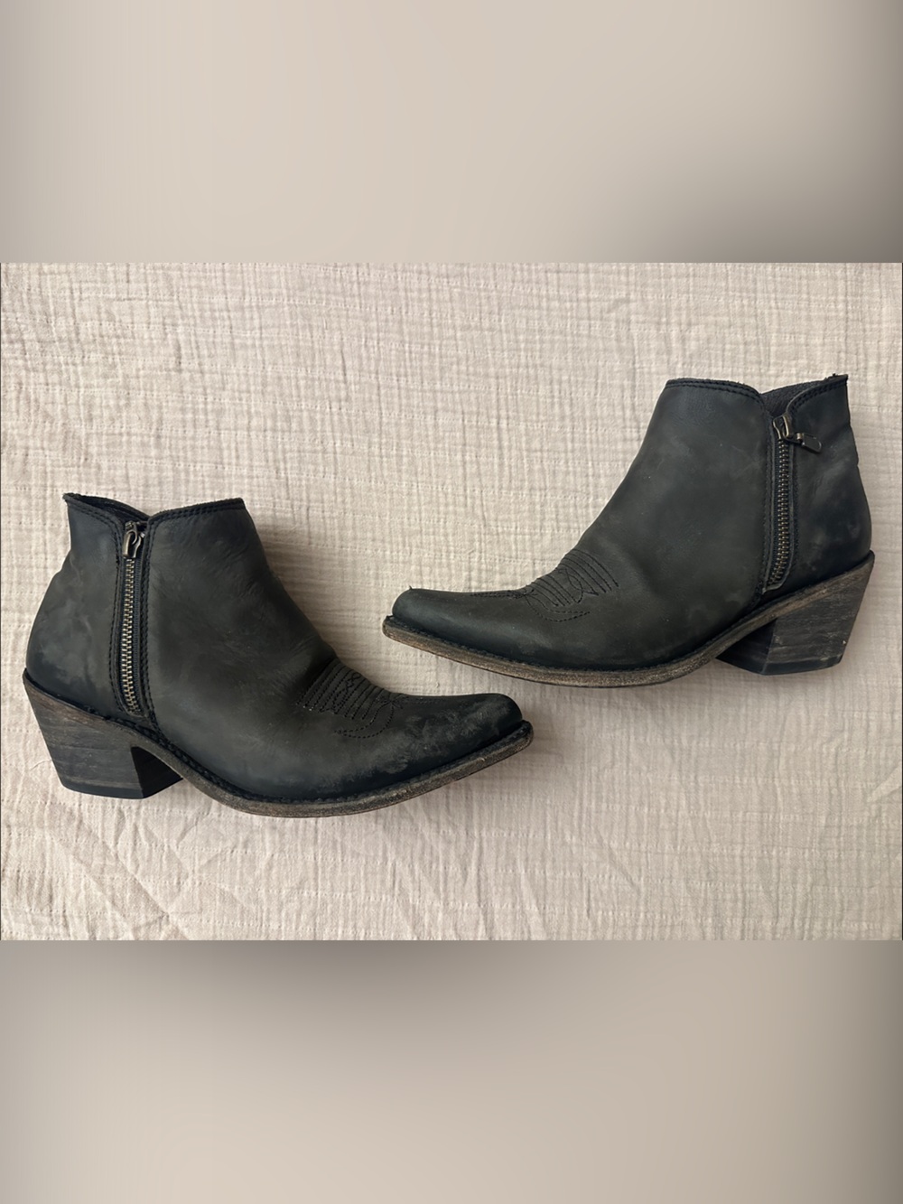 LIBERTY Black Inara Leather Side Zip Ankle Boots